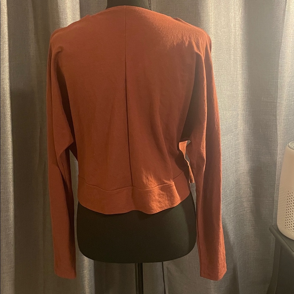 Zara Deep Rust Wrap Long Sleeve Blouse 
Size Medium - Picture 7 of 7